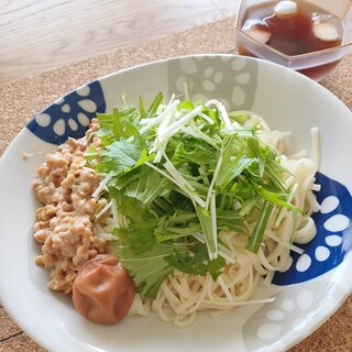 10分簡単☆夏にピッタリの水菜ざるうどん